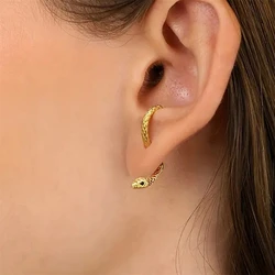 1 Pair Gold Silver Color Snak Earrings For Women Punk Gothic Serpent Screw Studs Earring Cool Men Fashion Jewelry Gift Wholesale