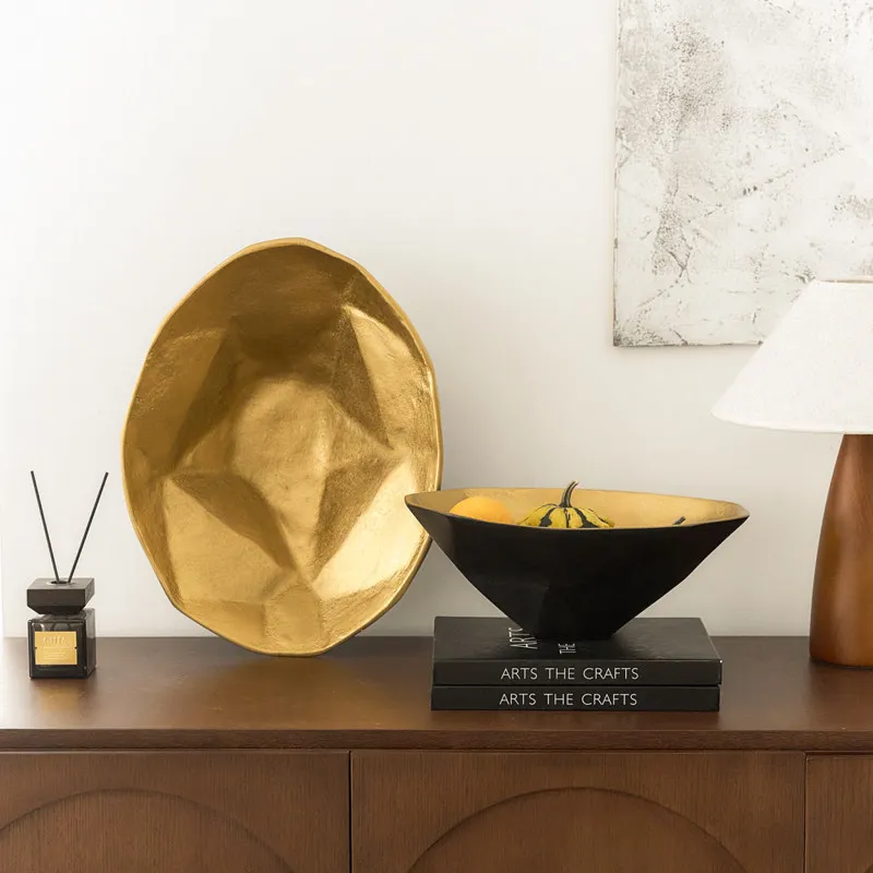 European light luxury outer blue lining copper and aluminum decorative bowl creative irregular fruit plate storage dried fruit