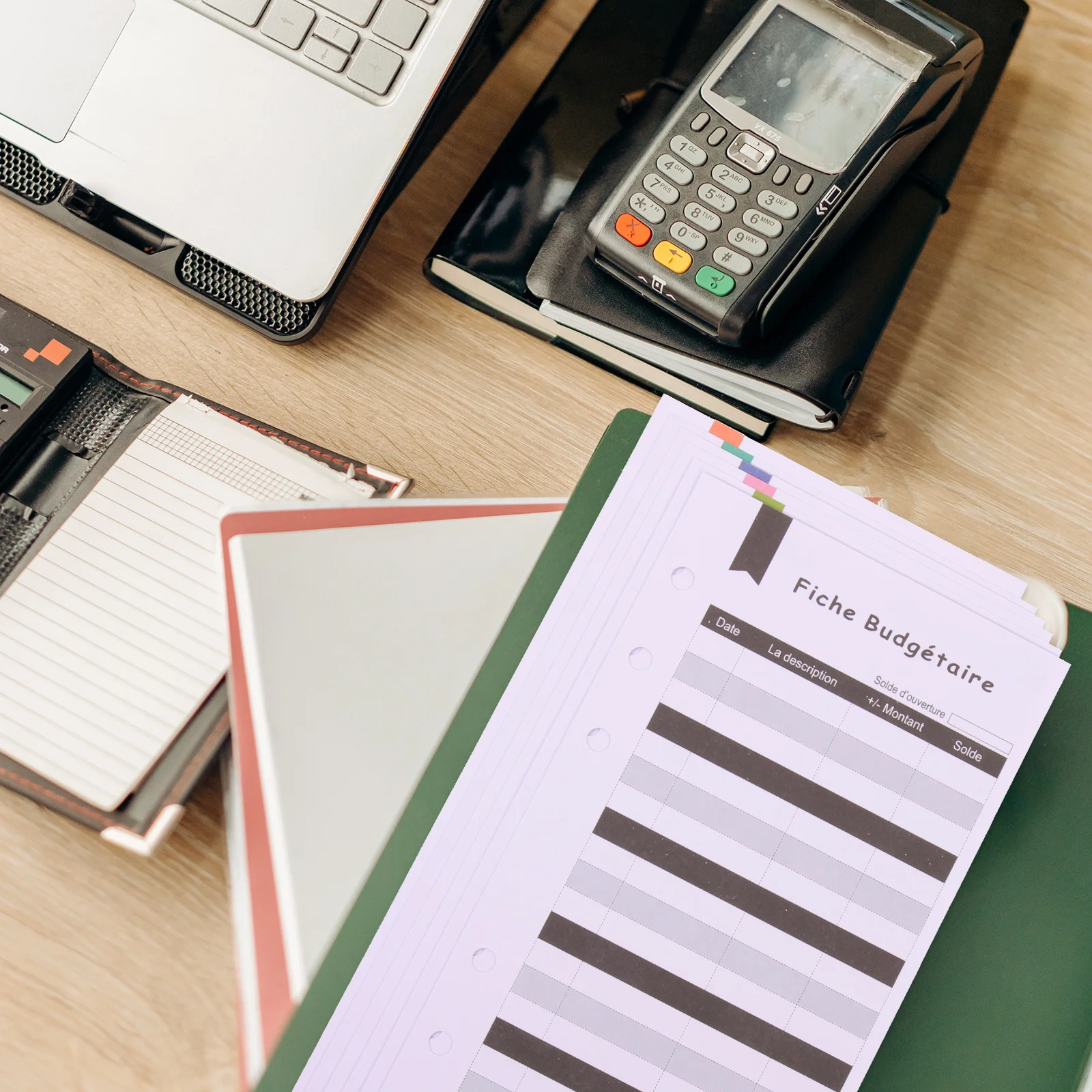 24 Sheets Budget Sheet Inserts Premium Quality Financial Planning Cards for Home Office Business Use Punch Hole Design Cash