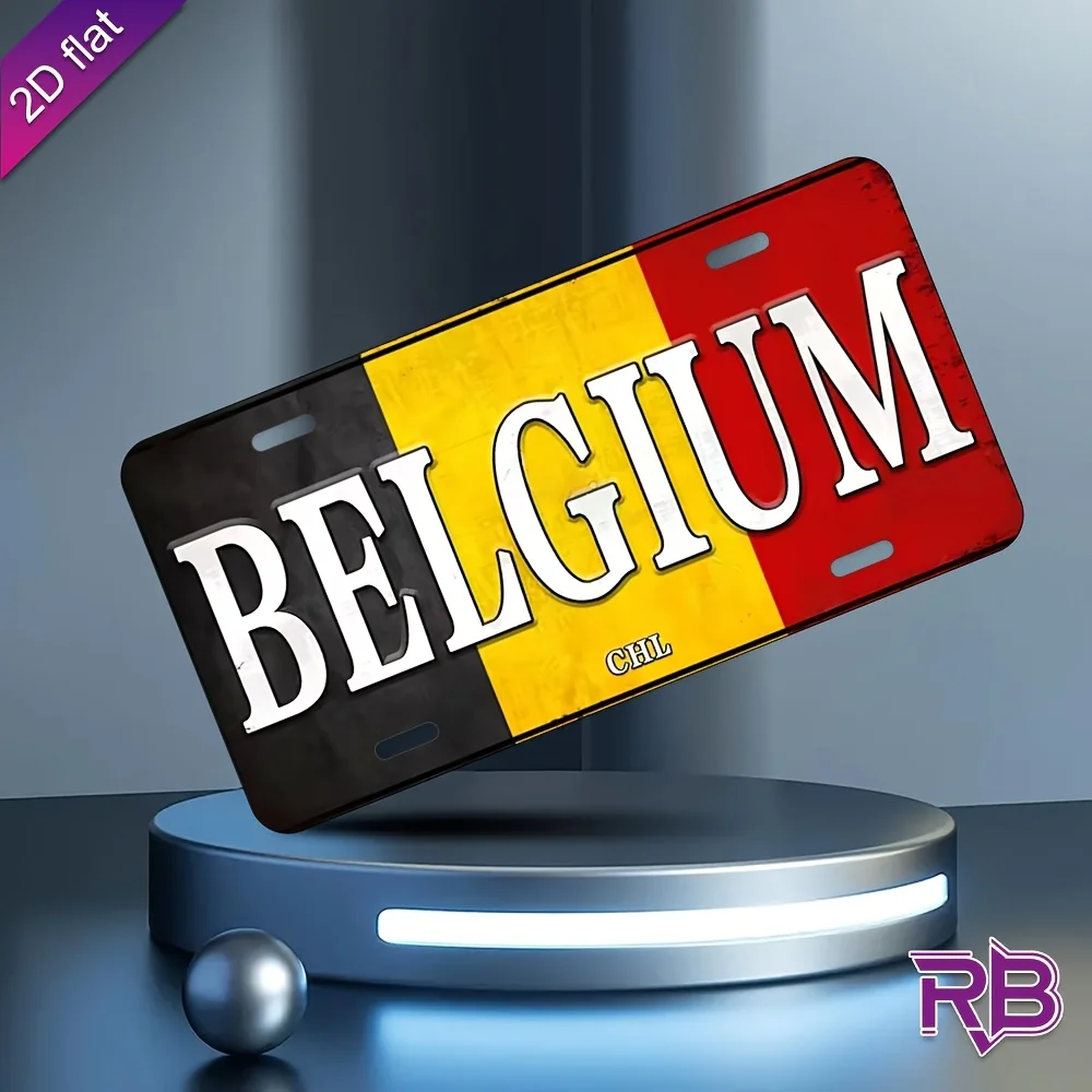 Enable 2D Flat 1pc 12*6In Sign 2D Flat, 1pc Belgium Themed Sign with UV Printing - 30X15 Cm / 11.81X5.9 Inch Indoor And Outdoor