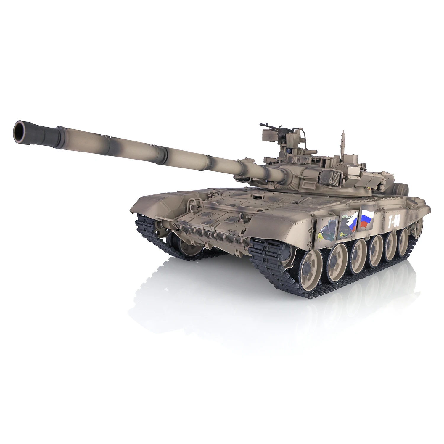 HENG LONG 1/16 Żółty FPV 7.0 Ulepszony Rosyjski Czołg T90 RTR RC 3938 360 °   Zabawki: Wieżyczka z podczerwienią, strzelająca kulami BB, z efektem dymu TH17868-SMT4