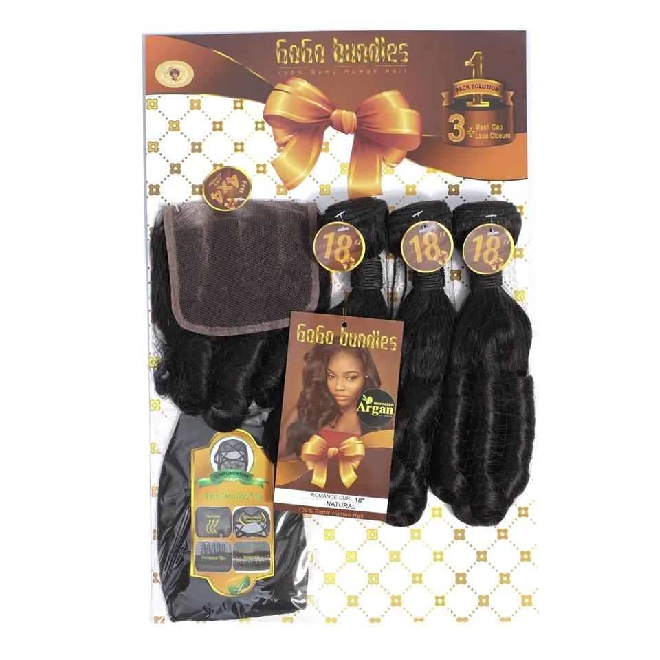 

Элегантные надувные вьющиеся пучки с застежкой, 100% наращивание человеческих волос, 10-26 дюймов, вьющиеся пучки человеческих волос и кружевная застежка 4x4