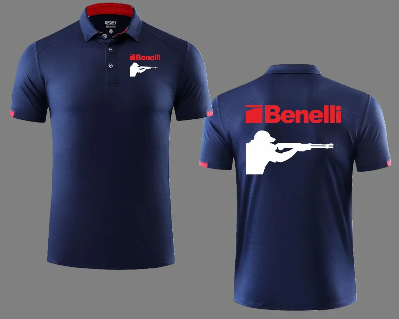 BENELLI Gun Firearms Quick Drying Polo Shirt Men Brand Business Lapel Golf Polos Shirts Breathable Short Sleeve Tops TShirt