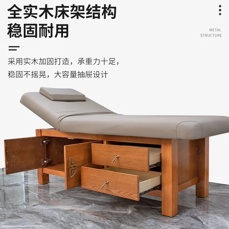 High-end full body SPA solid wood beauty bed, massage bed, special physiotherapy bed for massage and beauty salon, packaged and