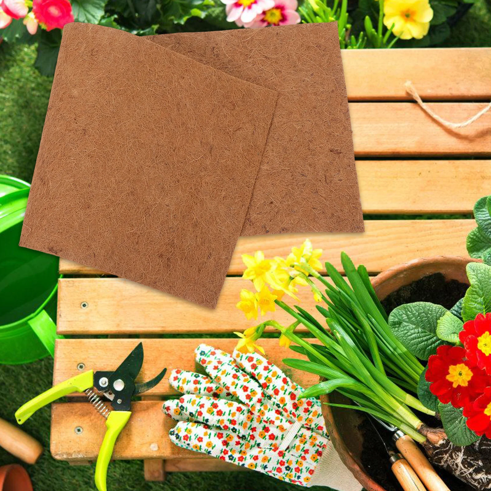 

Brown Coconut Fiber Coir Liner Sheets Natural for Planter Pots Hanging Baskets Garden Decoration Animal Pet Pads