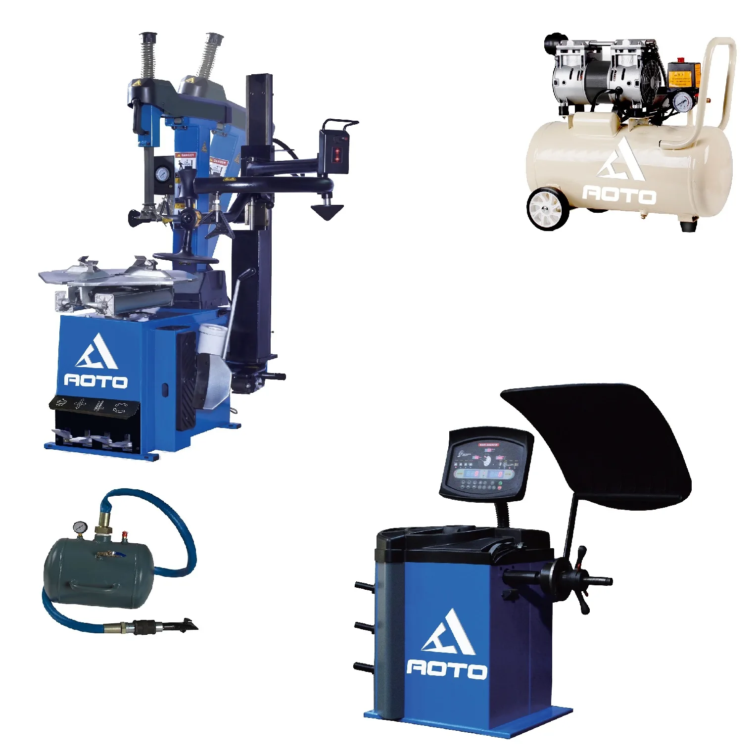 Tire Changer Machine Car Tyre Changer Machine  with Swing Arm Wheel Balance Air Compressor Combo Fast Delivery