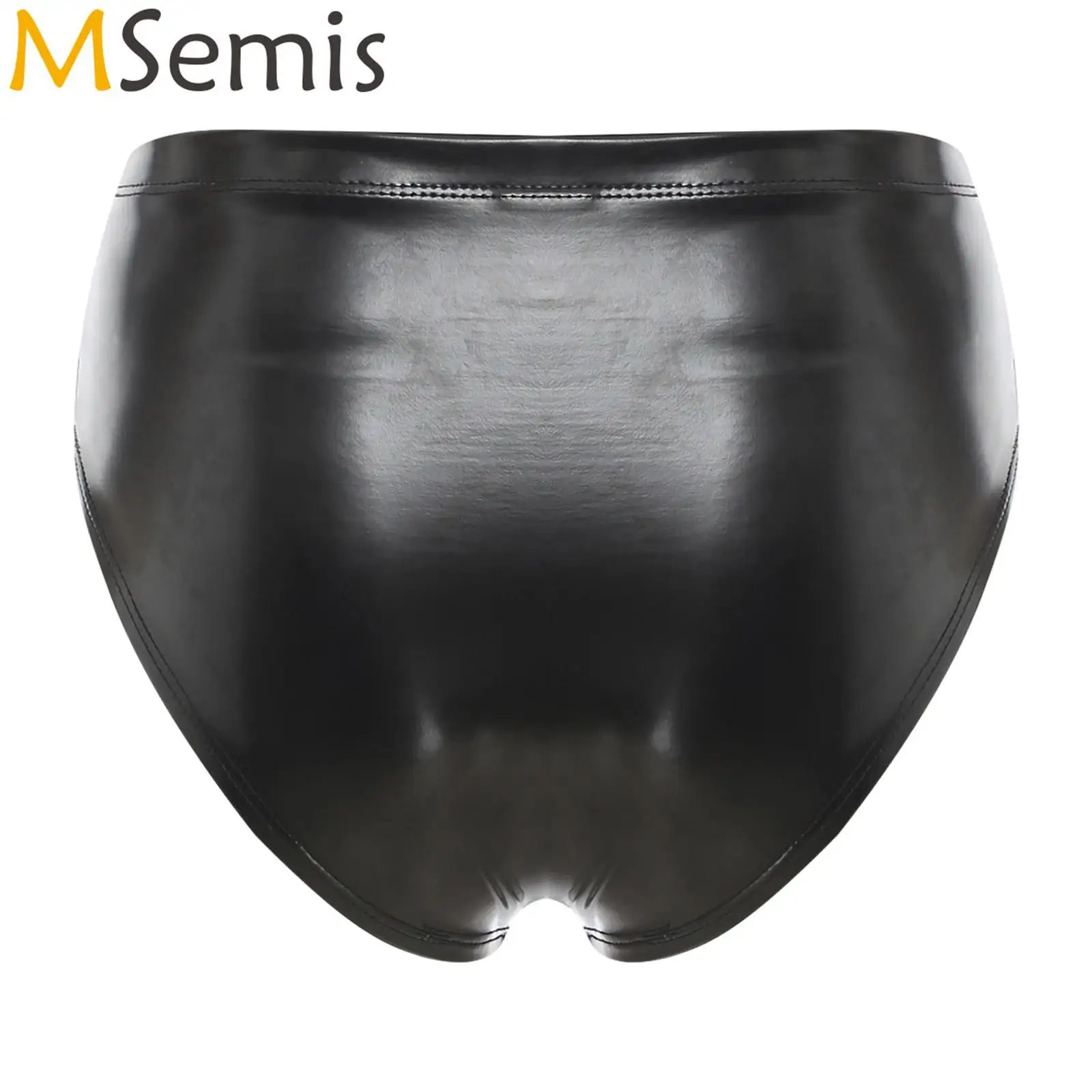 

Women Lingerie Wet Look Patent Leather Briefs Underwear High Waist Tummy Control Underpants Role Play Rave Bar Club Wear Costume