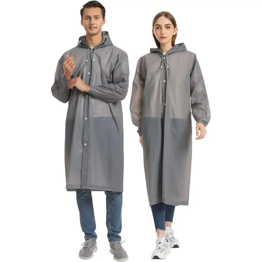 Lightweight Reusable EVA Rain Ponchos for Men & Women, Waterproof Rain Gear