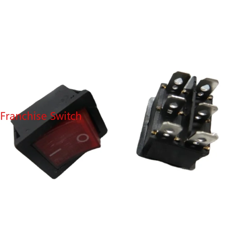 10PCS 5PCS High Quality KCD4 Ship Type Switch With 6-pin Light 10A250V/15A125V 31x25mm In Stock