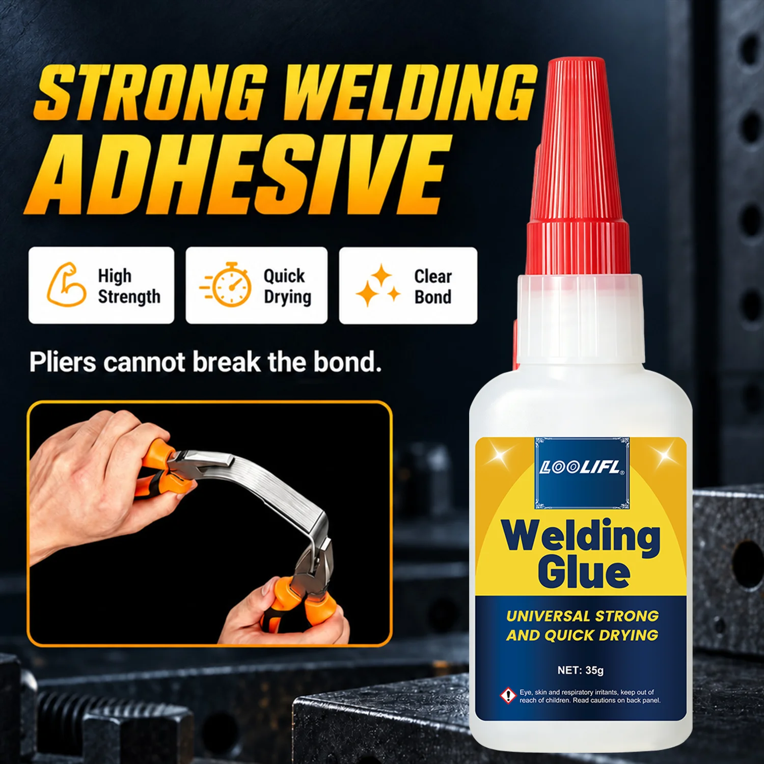 LOOLIFL Welding High Strength Oily Glue Universal Super Glue Clear Instant Adhesive For Metal Plastic Wood Ceramic Glass Repair