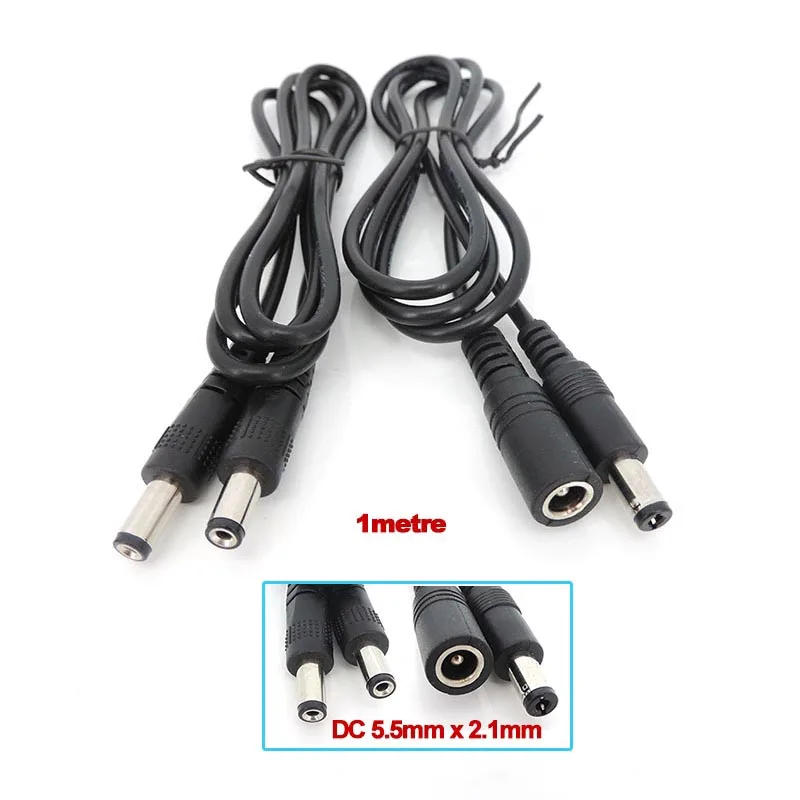 5.5mm 2.1mm DC Extension Cord Wire Male Female Power Cable For CCTV Security Cameras