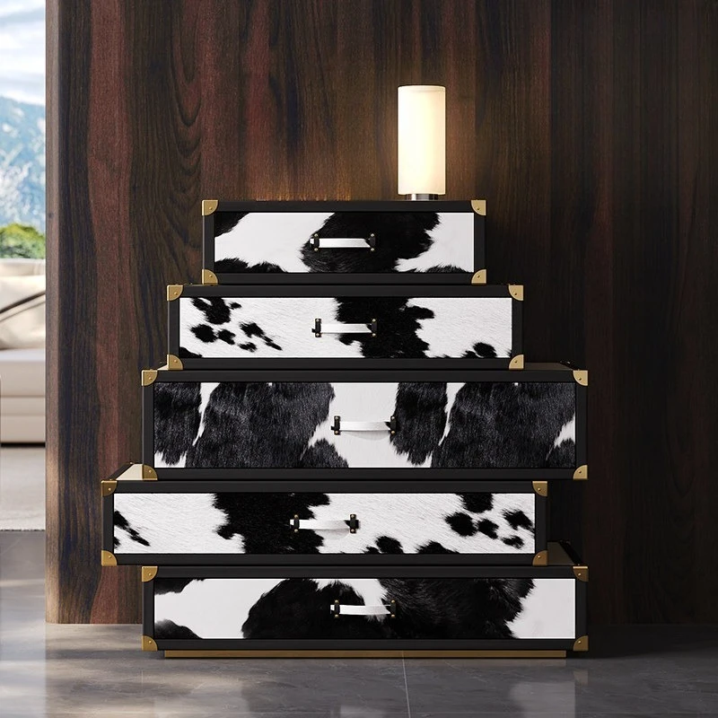 Italian Light Luxury Decorative Commode, Postmodern Custom Jewelry Storage Chest for Villa Entryway
