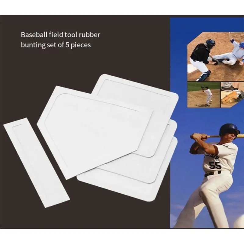 X08A Softball& Baseball Base Set 5 Pcs 3 Toss Down Bases 1 Homeplate 1 Pitching Rubber For Kickball Practice