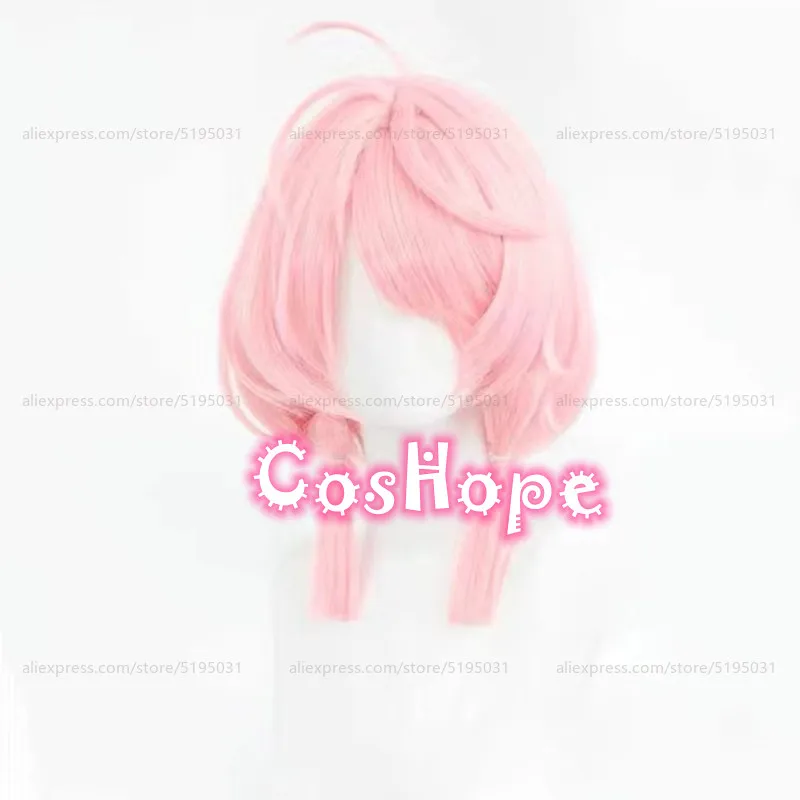 Taoqi parrucca Cosplay Unisex 40cm capelli medi lunghi parrucca rosa Cosplay Anime parrucche Cosplay parrucche sintetiche resistenti al calore