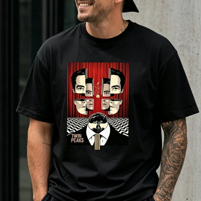 Twin Peaks Red Room Poster Graphic T Shirt Unisex Retro Cult TV Show Print Casual Short Sleeve Cotton Tee  Y2k Top Harajuku