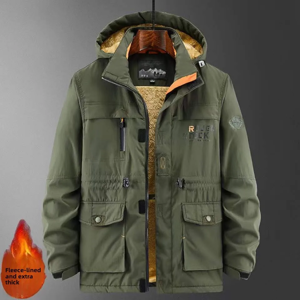 

Men's Winter Thickened Fleece-padded Jacket, Windproof and Waterproof Mountaineering Coat, Men's Large-size Jacket