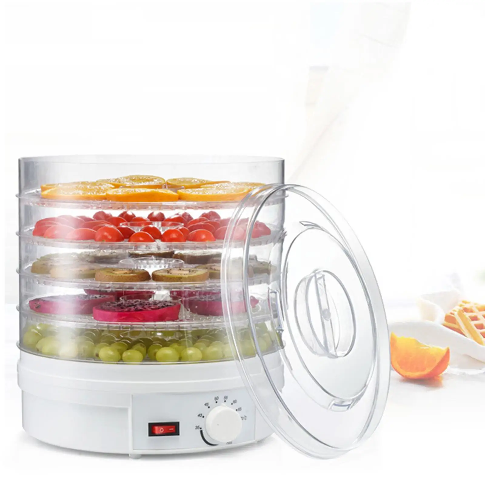 Food |Beef Jerky Maker Five Tray Food Dehydration Machine with Knob Button|Dried Fruits and Vegetables Maker