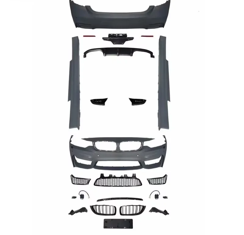 

For BMW 4 Series Modified M4 Full Body Kit MP Style Front Lip & V Style Rear Lip Compatible with F32/F33/F36 Front End Features