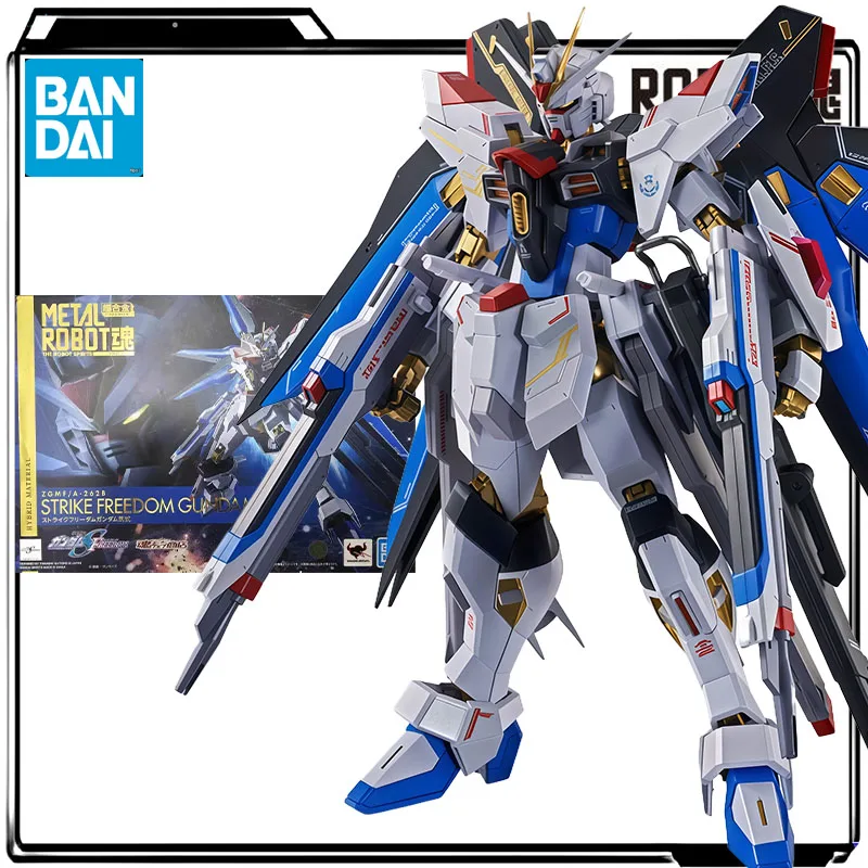 ฟิกเกอร์อนิเมะของแท้จาก Bandai THE ROBOT SPIRITS รุ่น ZGMF/A-262B Strike Freedom Gundam Type II ของเล่นแอคชั่นฟิกเกอร์สำหรับเด็กผู้ชาย ของขวัญสำหรับเด็ก