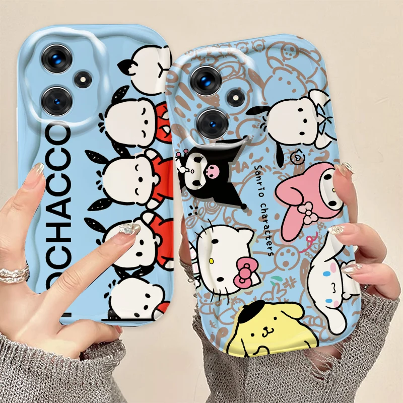 Cartoon Pacha Dog Happy Family For Xiaomi Redmi Note 13 12 12S 11S 11 10 9 8 10A 9C 9T Pro Plus 5G Wave Oil Funda Phone Case