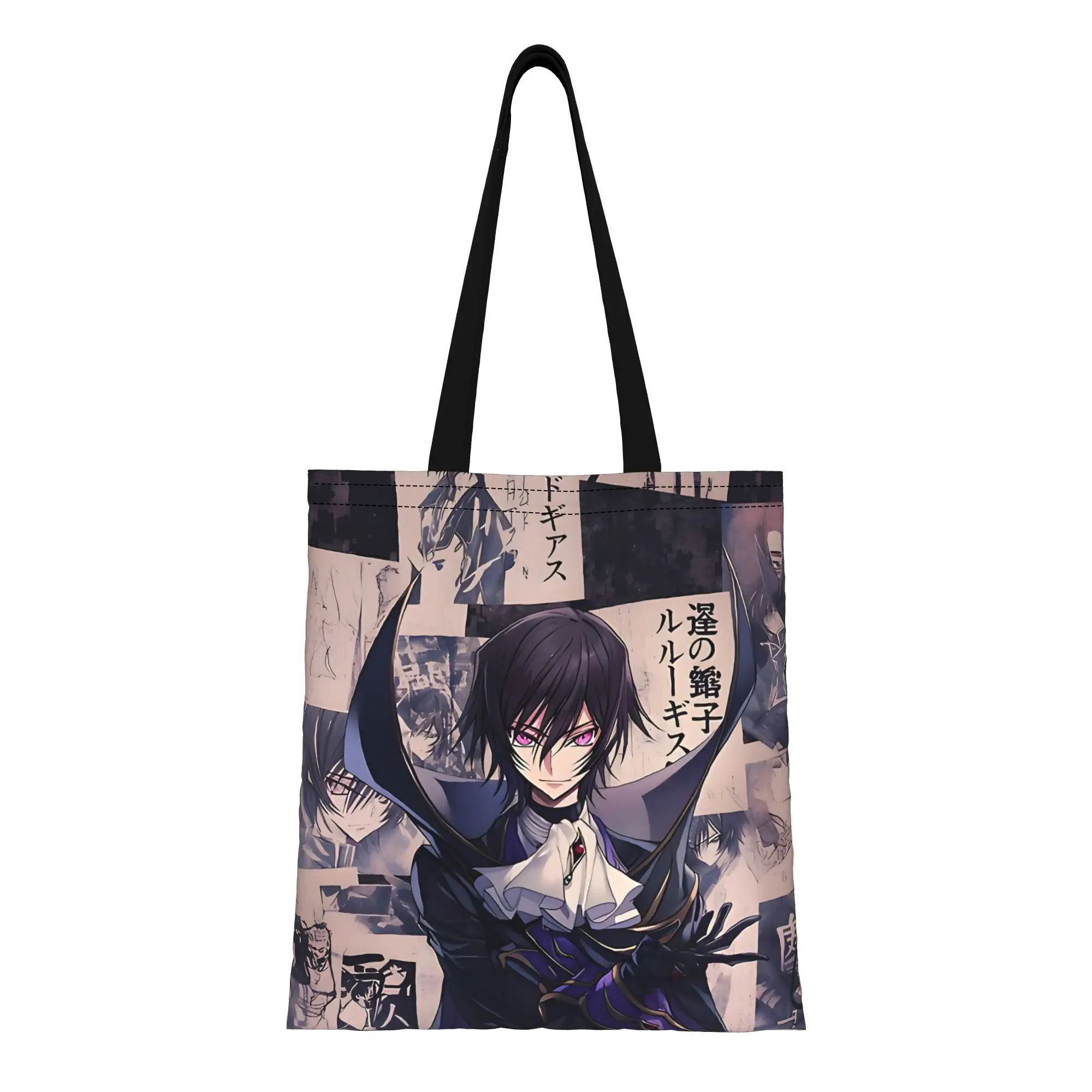 1PC Lelouch Poster Canvas Tote Bag Code Geass Anime Canvas Tote Bag Perfect for Shopping Grocery Travel & Outdoor