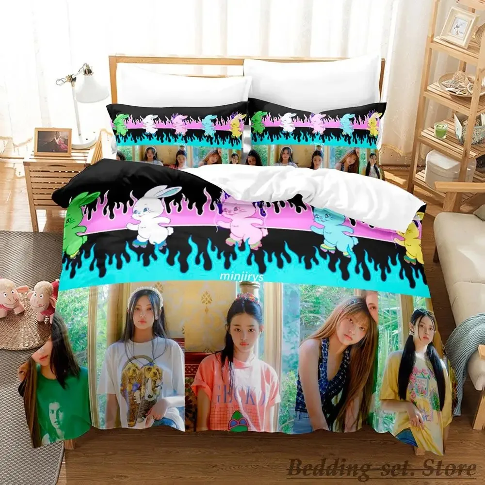 

Sexy NewJeans Bunny Bedding Set Single Twin Full Queen King Size Bed Set Aldult Kid Bedroom Duvetcover Sets Anime