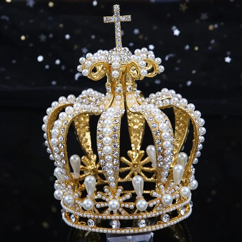 Baroque Crown Headgear Atmospheric Queen Crown Hair Accessories Retro Performance Photo Ornament