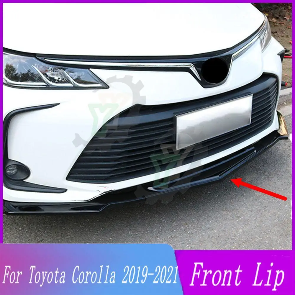 

For Toyota Corolla 2019 2020 2021 Car Accessories Front Bumper Lip Spoiler Splitter Diffuser Detachable Body Kit Cover Guard