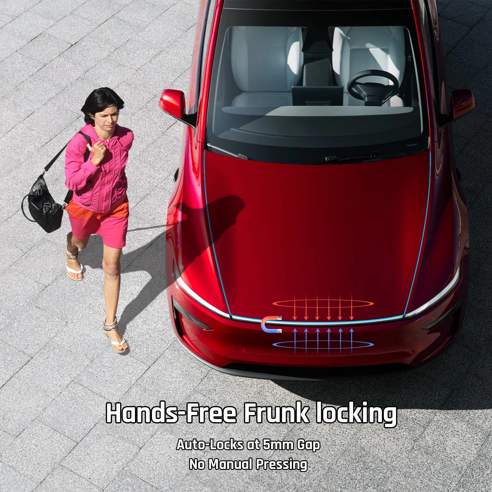 Sucção elétrica Soft Close Power Frunk para Tesla Model Y Juniper 2025 2026 Capô automático Fácil instalação Atualização