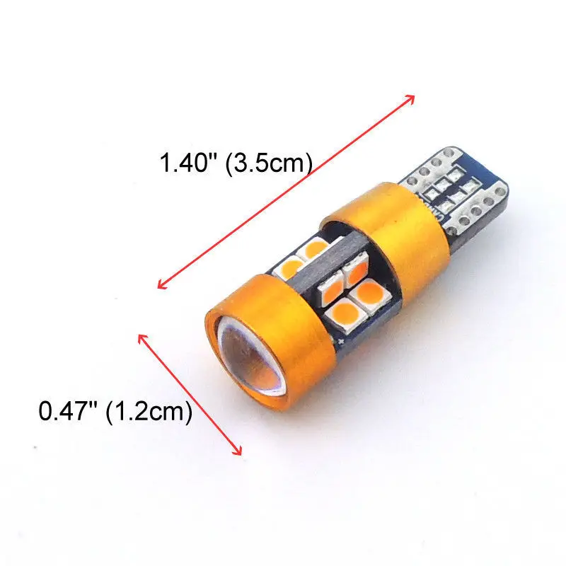 1pair Car T10 LED Signal Light Orange Amber Light 3030 12V Position Lights 2821 Parking Light 2827 2525 City W5WB 194NA 168