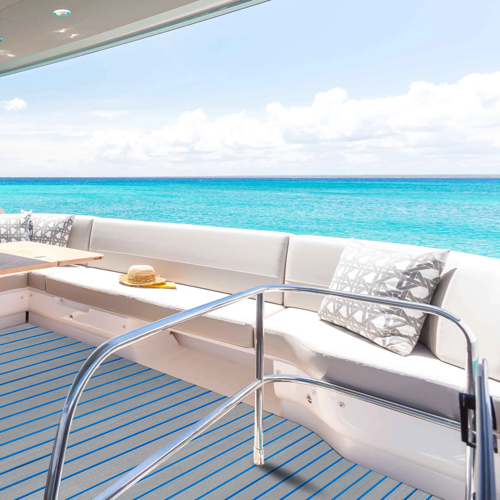 حصيرة سطح القارب غير القابلة للانزلاق من مادة EVA، 240 × 90 سم، سميكة 6 مم، مقاومة للماء، مضادة للانزلاق لليخوت، قوارب الكاياك، SUPs، أرضيات RV، DIY مقطوعة إلى مناسبة