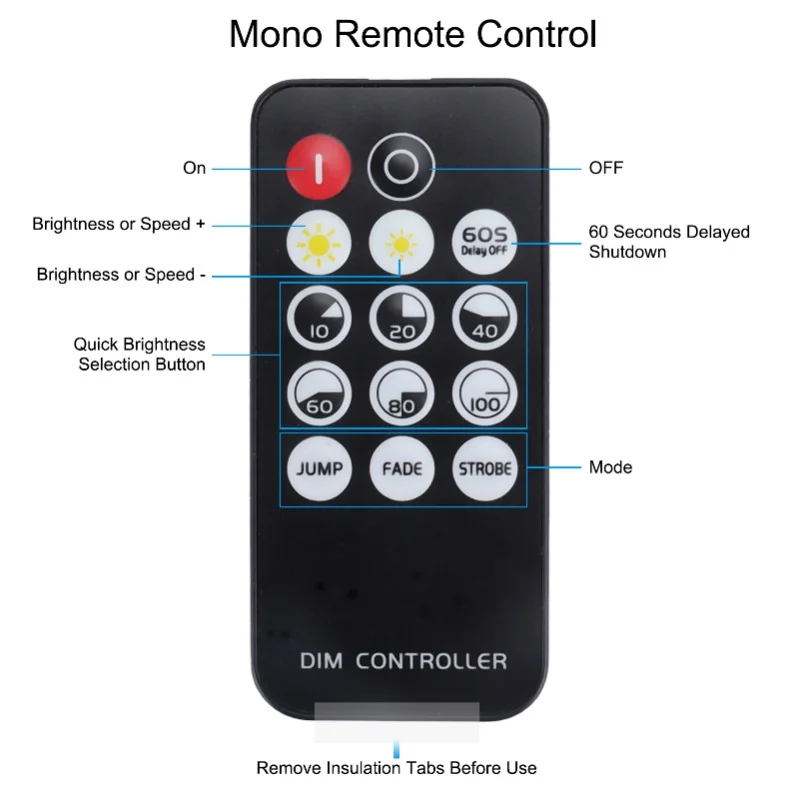 14 Key LED Light Strip Wireless Knob Dimmer Lighting Dimming Controller DC5V-24V With Remote Control