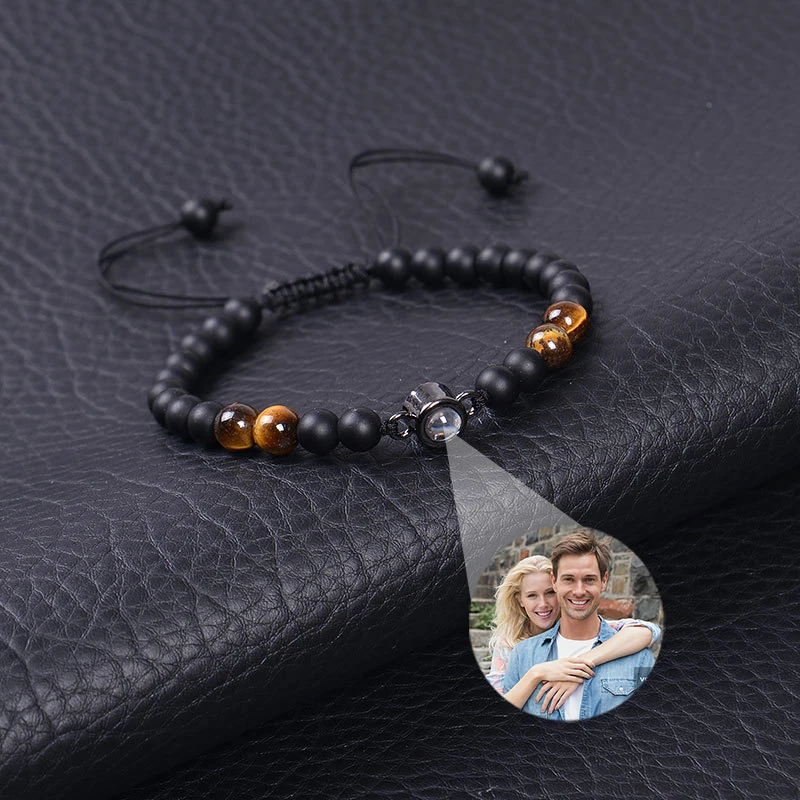 Pulsera personalizada con imagen en el interior, pulseras de proyección de fotos personalizadas, pulsera de fotos personalizada para mujer, novia