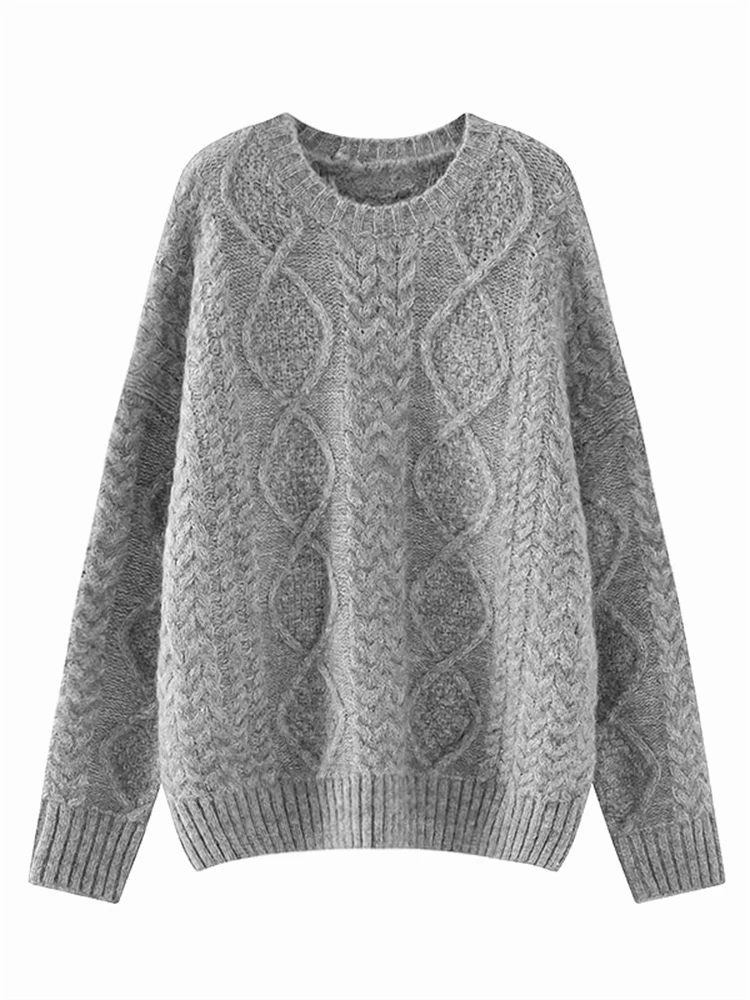 Sweter damski Swetry zimowe Pullover Traf Kobieta Dzianina Overszie Długi rękaw Luźna dzianinowa odzież wierzchnia Ropa De Mujer