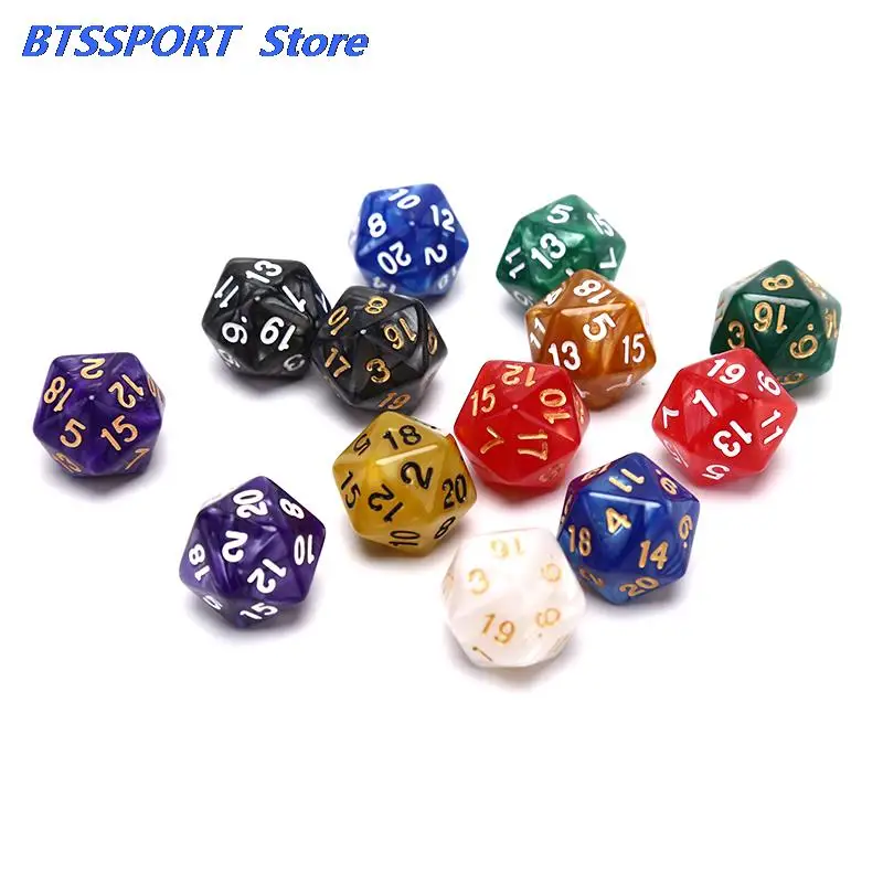 New 1PC Durable Pearlized D20 Dice Acrylic 20 Sided Dice For Board Game