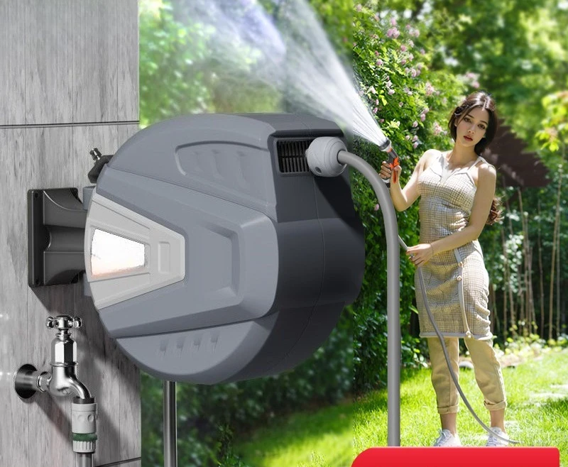 2025 التلقائي الترجيع حديقة سقي خرطوم بكرة حديقة في الهواء الطلق خرطوم بكرة سقي خرطوم