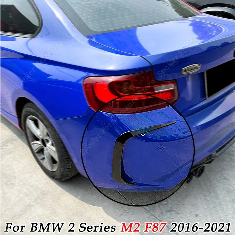 For BMW 2 Series M2 F87 2016-2021 Rear Bumper Side Spoiler Corner Protector Diffuser Splitter Body Kit Tuning Air Outlet Cover