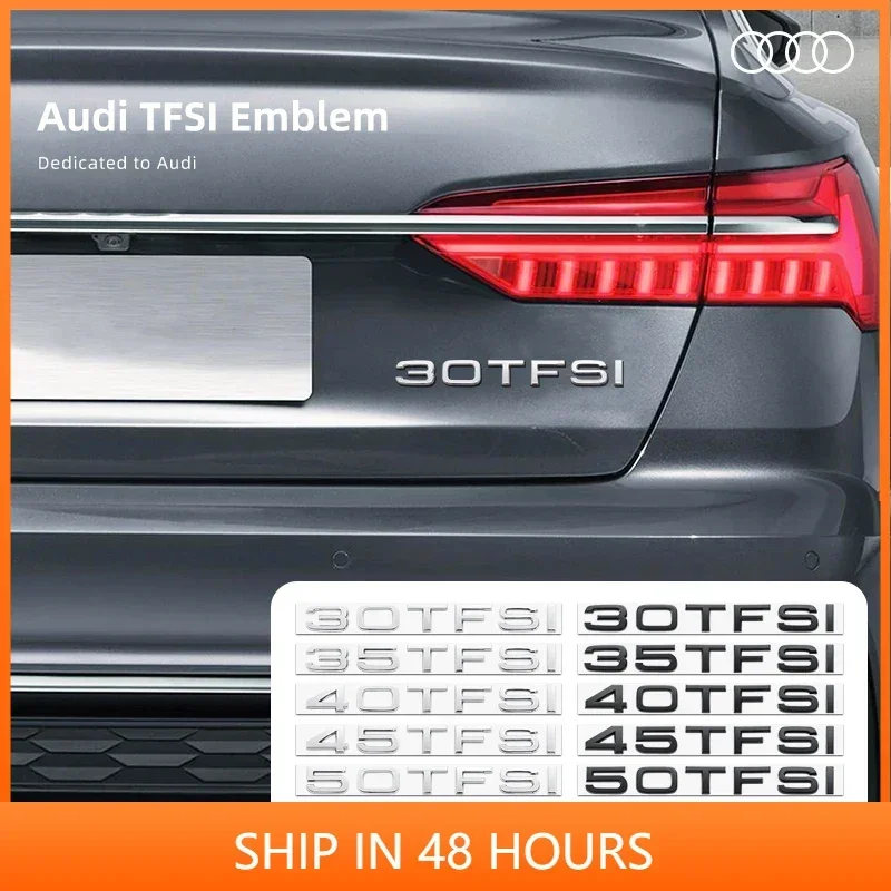 

Silver Black Letters 30TFSI 35TFSI 40TFSI 45TFSI 50TFSI 55TFSI 60TFSI Numbers Emblem For Audi A1 A3 A4 A5 A6 A7 A8 Q2 Q3 Q5 Q7