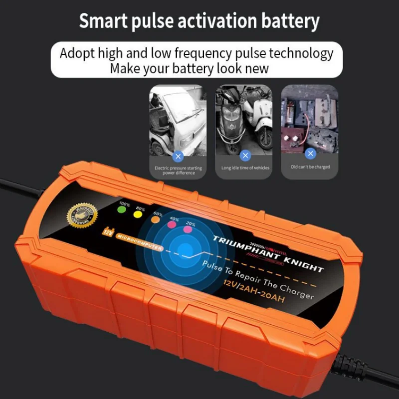 New! 12V2A  Car and Motorcycle Battery Charger Pulse-activated Battery Intelligent LED Display ﻿