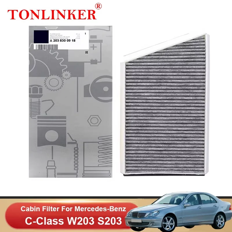 

TONLINKER Cabin Filter A2038300918 For Mercedes Benz C Class W203 S203 2000-2007 C180 C200 C220 C270 CDI C240 C320 C350 C32 C55