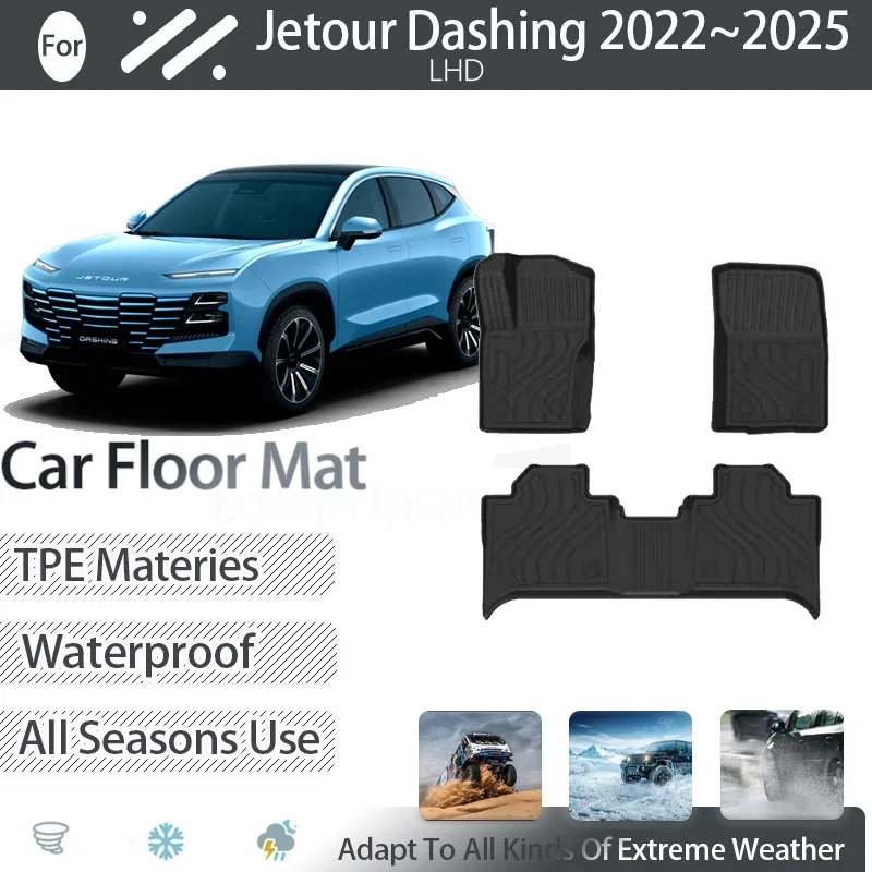 Fuel Car Floor Mats For Jetour Dashing Dasheng GreatSaint 2022~2025 Waterproof Pads Foot Carpet Floor Cover LHD Auto Accessories