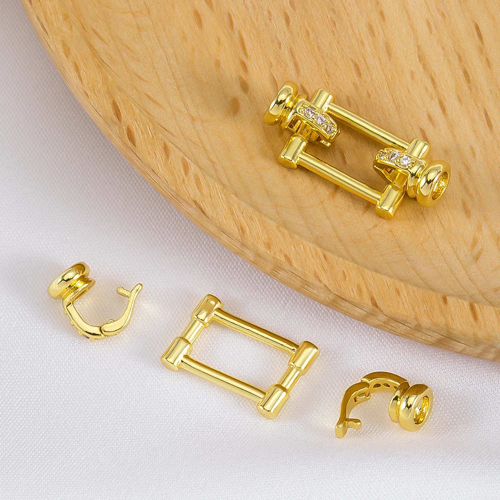 14K Gold Plated Brass Rectangle Pearl Clasps Lock Jewelry Fastener Closured Clasp Connector DIY Bracelet Necklace Making Supplie