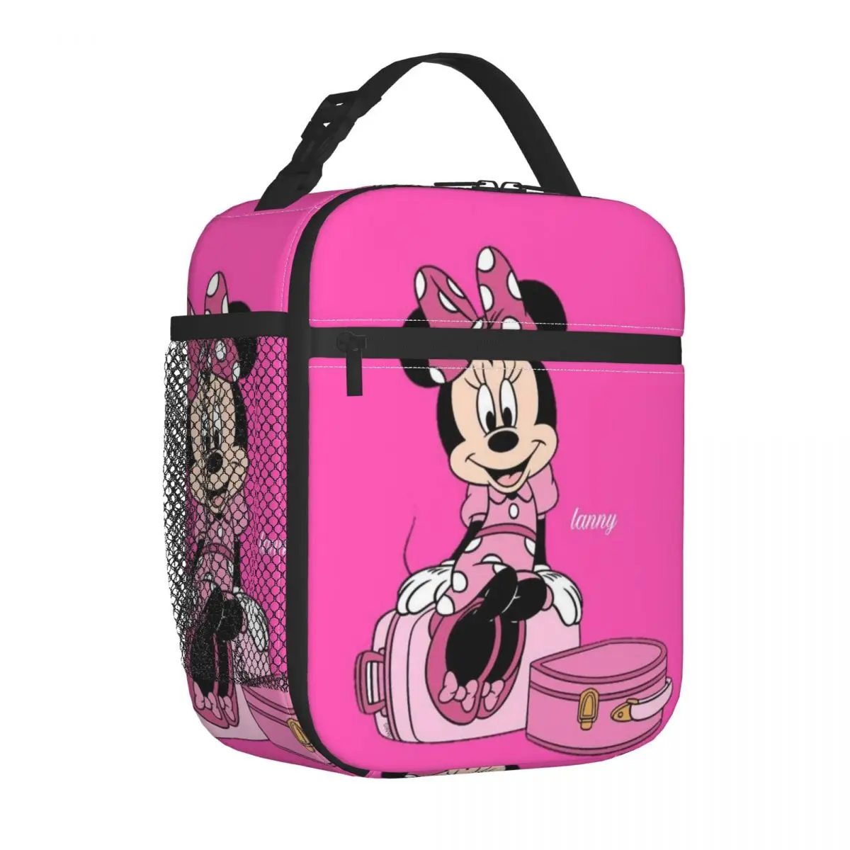 Disney-Sac à lunch isotherme personnalisé pour enfants, Minnie Mouse, pique-nique en plein air, nourriture, dessin animé, portable, glacière