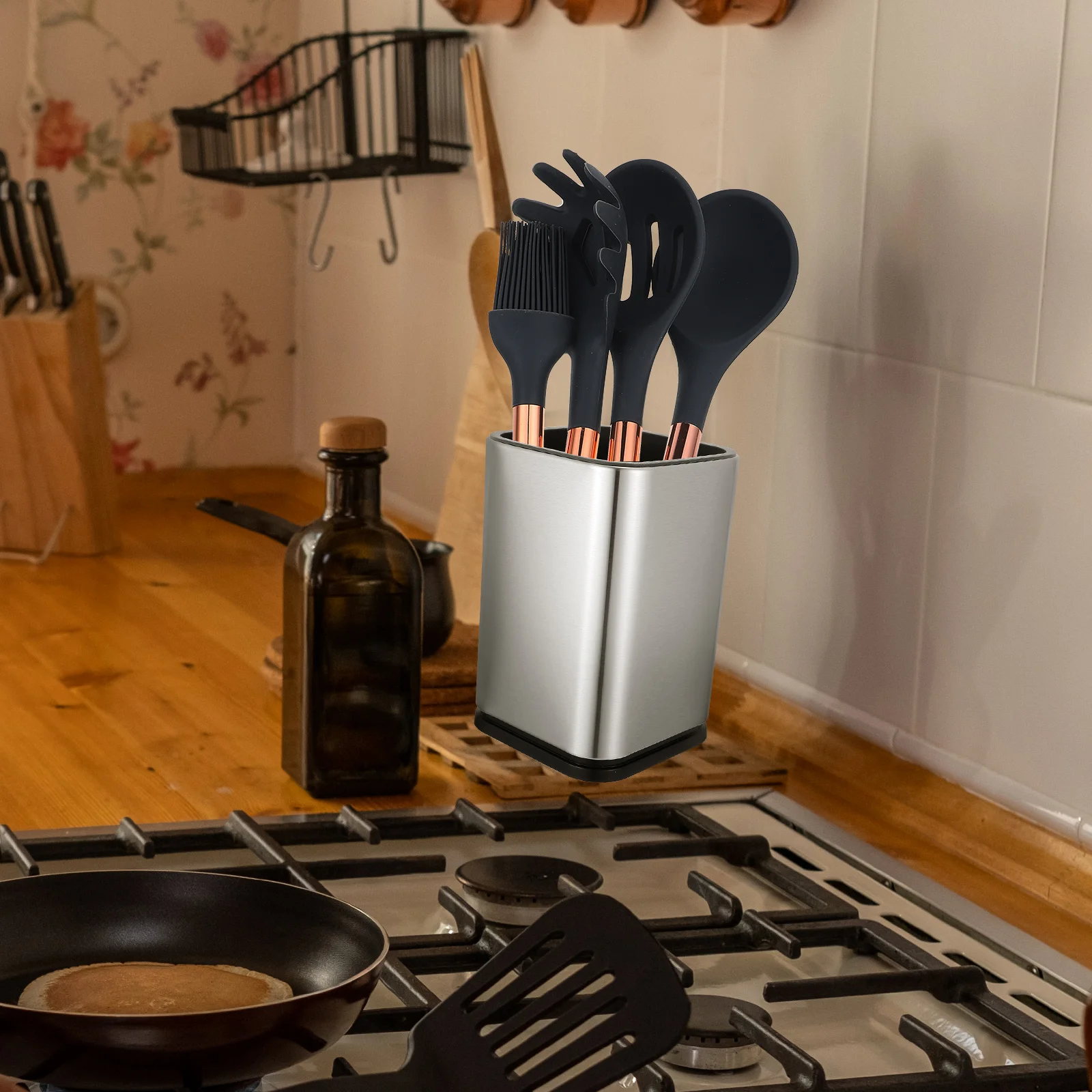 

High Temperature Resistant Silicone Cooking Spatula Set Practical Dense Spoon Kitchen Colander Accessories