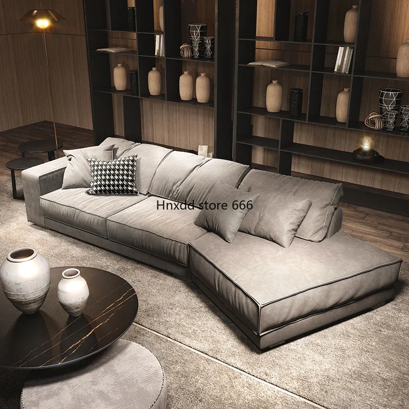 Italian light luxury technology cloth sofa special-shaped corner modern simple sofa