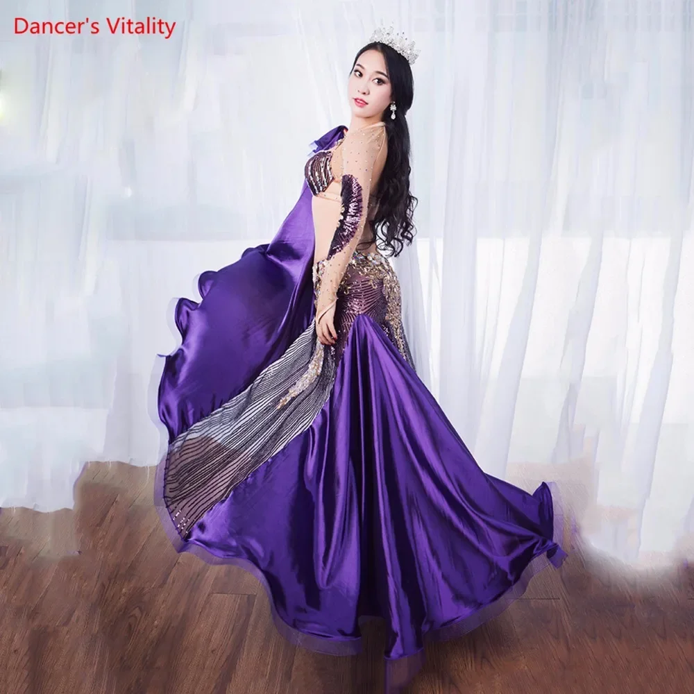 Women Belly Professional Dancing Costumes Ladies 2018 NEW Dance Dresses Belly Dance Luxury Bra + Long Skirt 2Pcs / Set Suit