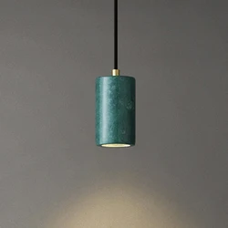 Italian Marble Pendant Light Dinning Room Decor Hanging Bedside Lamp White Green Marble Suspension Illumination