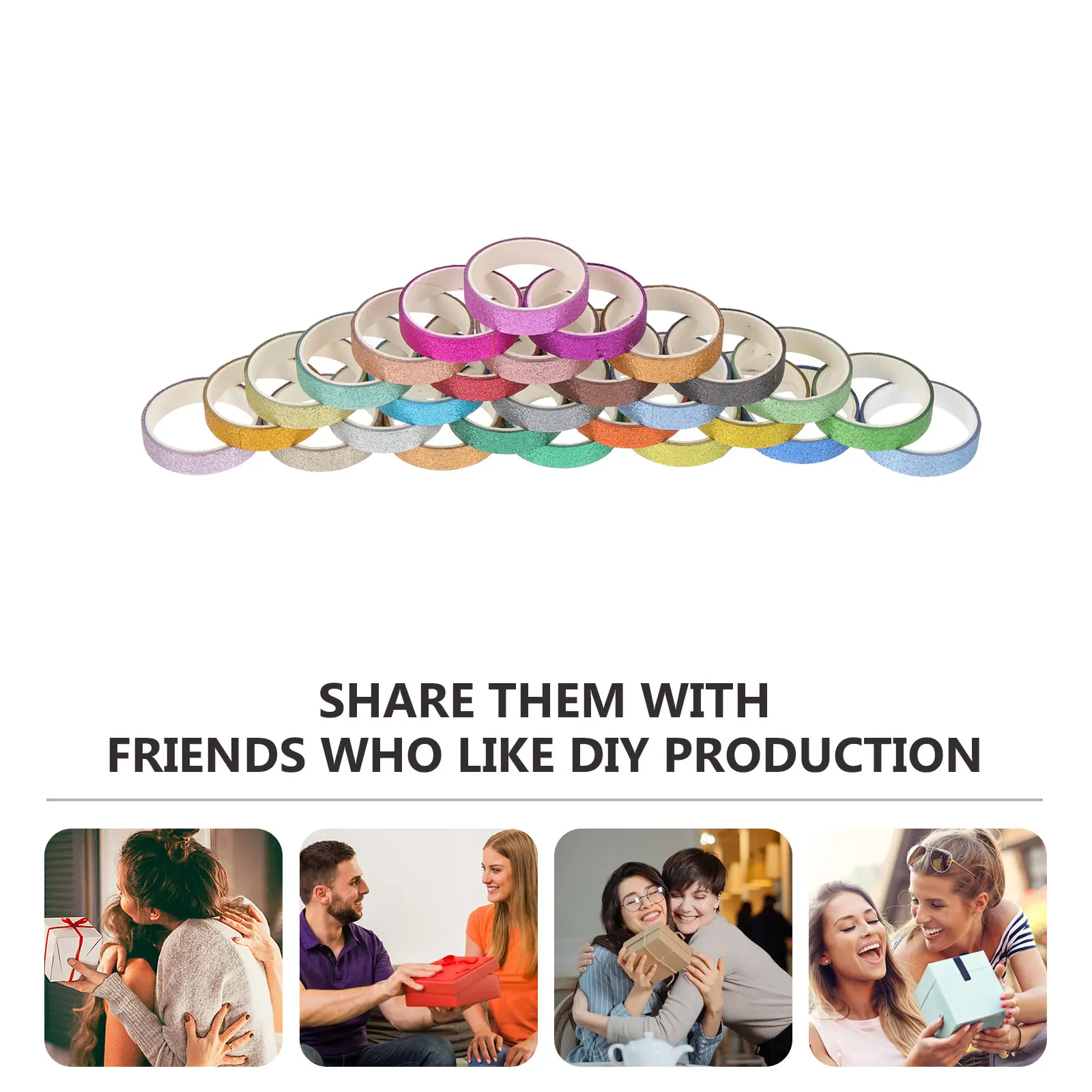 

30 Rolls Washi Tape Glitter Scrapbooking Metallic Stickers Colored Paper DIY Craft Gift Wrapping Holiday Projects