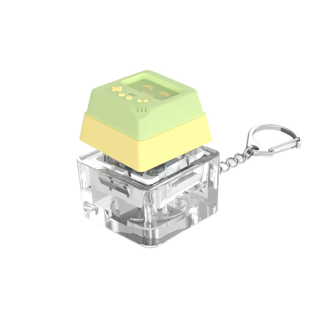 Diy Keycaps Toy Keyboard Fidget Toys Stress Relief with Keychain Keyboard Keychain Finger Button Button Shaft Tester Work Office