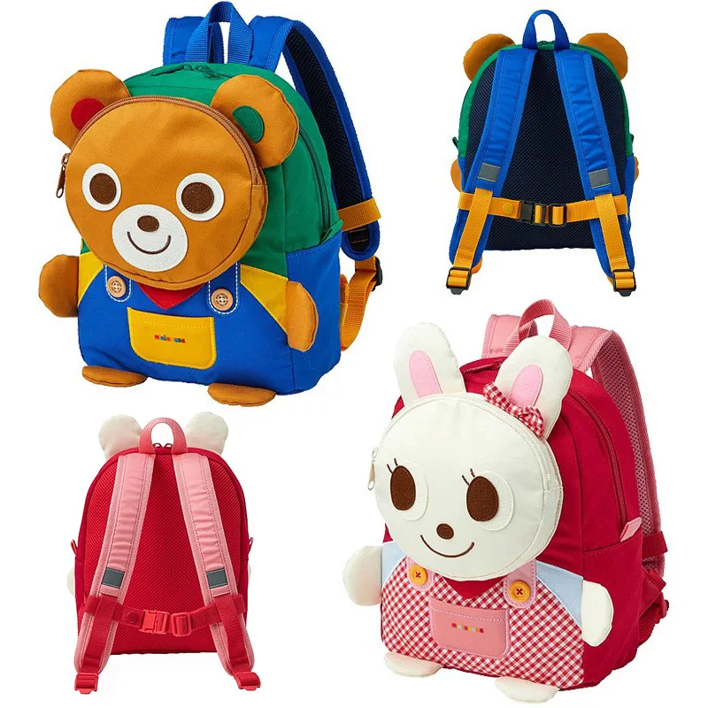 cartoon-cute-backpack-children's-3d-little-bear-and-rabbit-kindergarten-school-bag